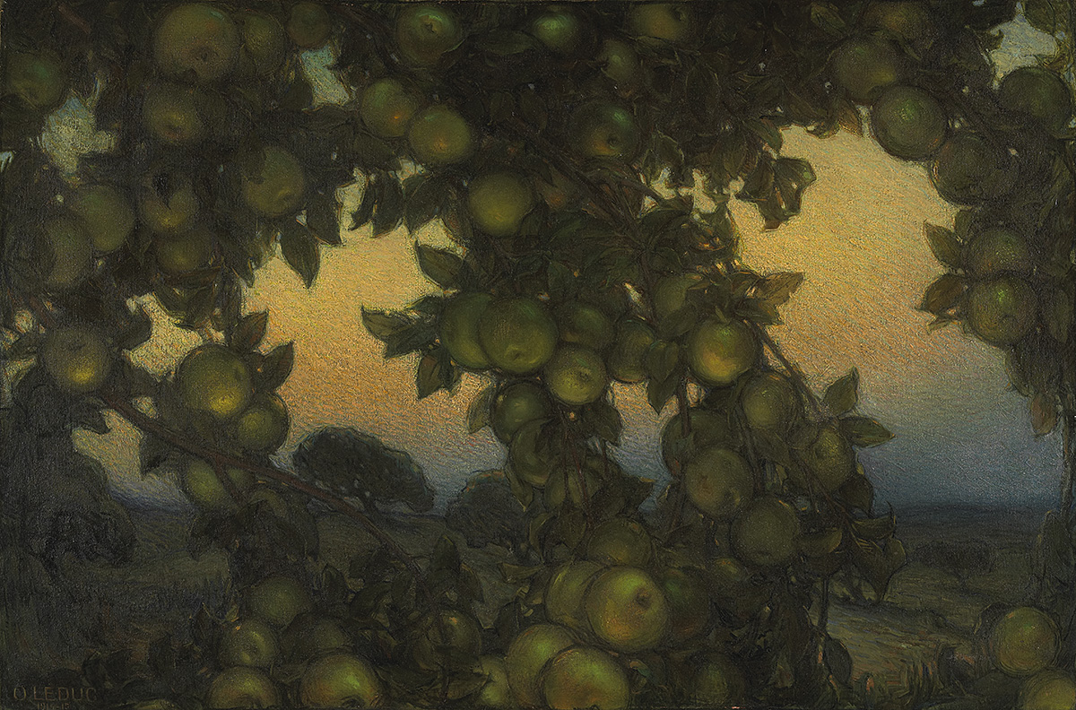Painting of green apples